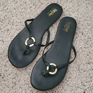 Mossimo Faux Leather Sandal with Gold Accent